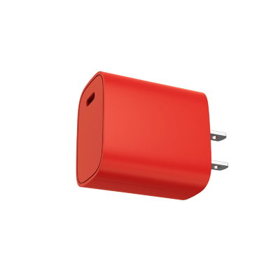 Carregador vermelho da eficiência ao nível VI Wihte 20W USB C do carregador da parede de USB do PC do ABS